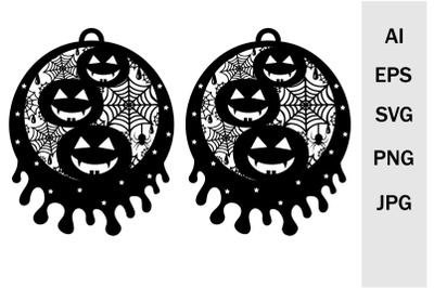 Earrings and pendants for Halloween, svg template