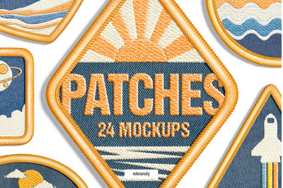 Embroidery Effect Patch Mockups Set