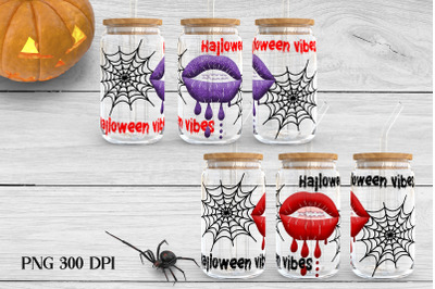 Halloween libbey can glass | Halloween lips sublimation