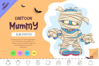 Cartoon Mummy. Crafting, Sublimation.