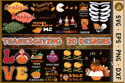 Thanksgiving Bundle SVG 20 designs