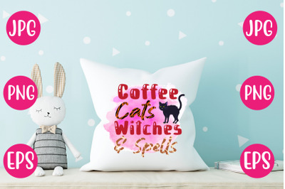 Coffee Cats Witches &amp; Spells SUBLIMATION