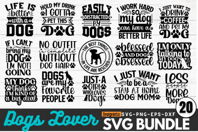 Dog Lovers SVG Bundle, Dog Mom SVG Bundle, Dog SVG Bundle