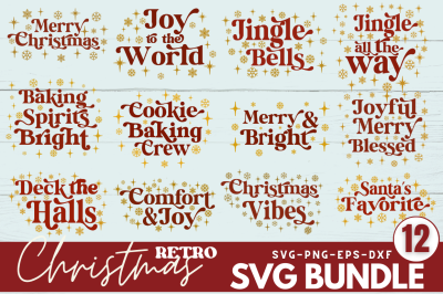 Retro Christmas SVG Bundle&2C; Christmas SVG Bundle