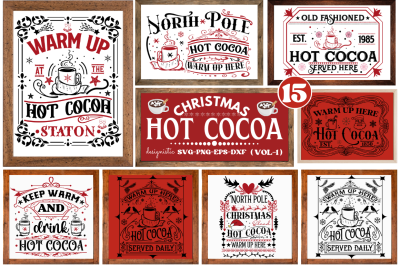 Christmas Hot Cocoa Sign Bundle, Christmas Hot Cocoa SVG, Christmas Ho