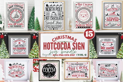 Christmas Hot Cocoa Sign Bundle, Christmas Hot Cocoa SVG