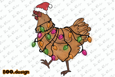 Hand Drawn Christmas Chicken Graphics