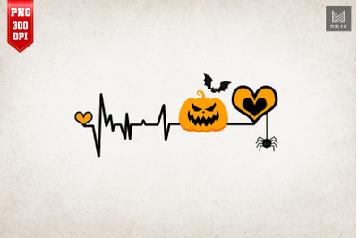 Pumpkin Heartbeat Happy Halloween