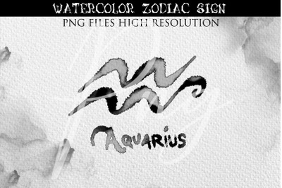 Aquarius Watercolor Zodiac Astrology Signs