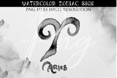 Aries Watercolor Zodiac Astrology Signs