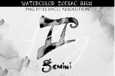 Gemini Watercolor Zodiac Astrology Signs