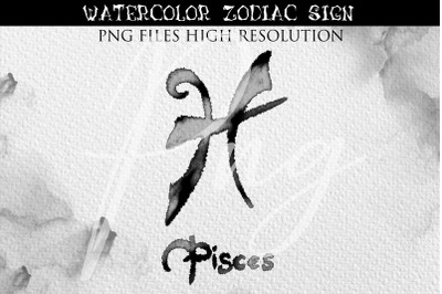 Pisces Watercolor Zodiac Astrology Signs