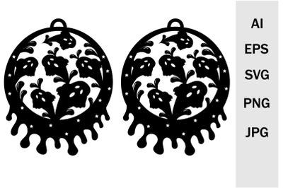 Earrings and pendants for Halloween, svg template