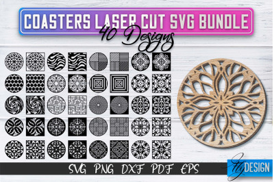 Coasters Laser Cut SVG Bundle | Laser Cut SVG