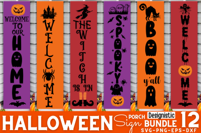 Halloween Porch Sign SVG Bundle, Porch SVG, Fall Porch Sign Svg