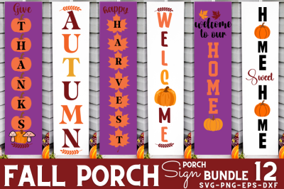 Fall Porch Sign Svg Bundle, Autumn Porch Sign Bundle