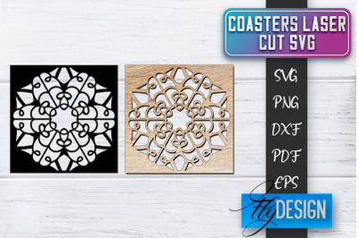 Coasters Laser Cut SVG | Laser Cut SVG