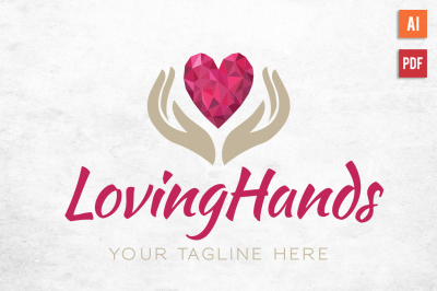 Diamond Heart Hands Logo