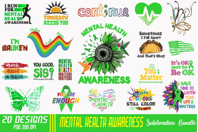 Mental Health Awareness Bundle-20 Designs-220901