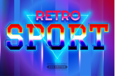 Retro Sport Text Effect Style with vibrant theme realistic neon light