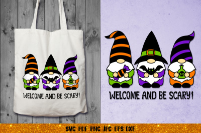 Halloween Gnome Cut Files SVG | Welcome and Be Scary SVG