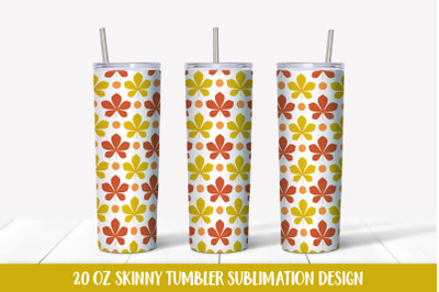 Autumn Tumbler Wrap Sublimation. Chestnut Leaves Tumbler