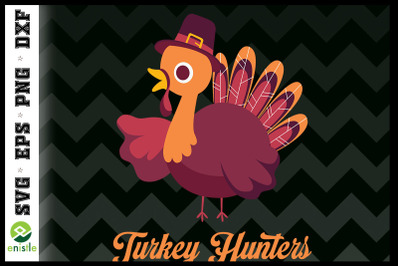 Funny Turkey Hunter Thanksgiving SVG