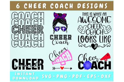 Cheer Coach SVG Bundle, 6 Designs, Cheer Coach SVG, Cheer Coach Messy