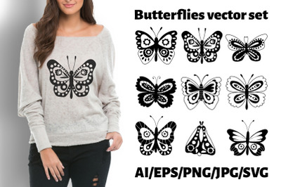 Cute Butterflies SVG
