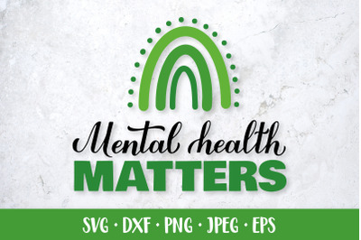 Mental Health Matters SVG. Hand lettered quote