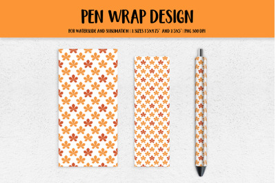 Fall Leaves Pen Wrap Sublimation or Waterslide. Autumn Pen