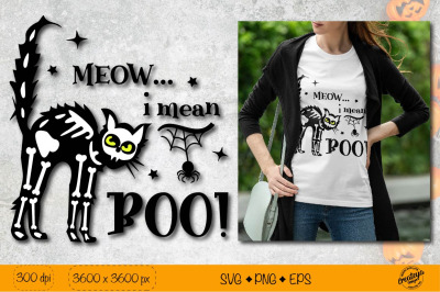 Creepy Black cat SVG| BOO SVG Halloween quote