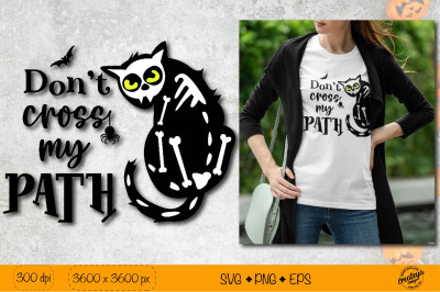 Creepy Black cat SVG| Spooky SVG Halloween quote