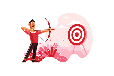 Archer aiming at a target