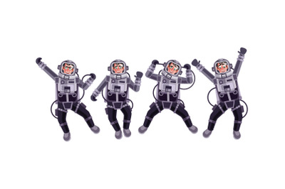 Astronaut Character Set Graphics Vector Illustration