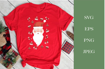 Christmas Sublimation T-Shirt. Vector Print