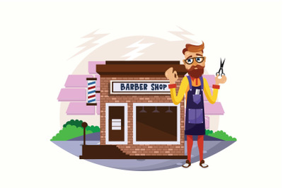 Barber Man Vector Illustration