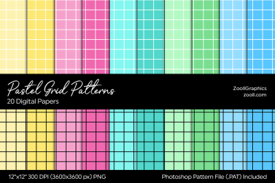 Pastel Grid Digital Papers