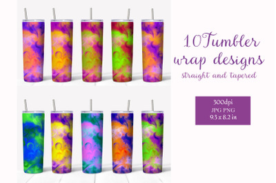 Alcohol ink 20oz tumbler sublimation wrap designs bundle