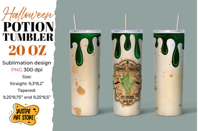 Halloween dripping tumbler sublimation.Zombie Fingers design
