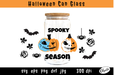 Halloween Can Glass Wrap. Spooky Season SVG
