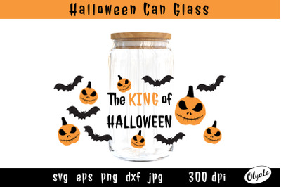 Pumpkin Jack O&#039;lantern Can Glass. Halloween Libbey Glass