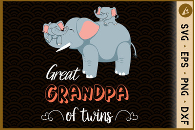 Great Grandpa of Twins Elephant SVG