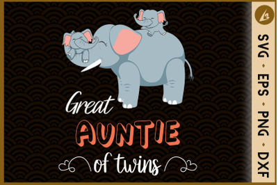 Great Auntie of Twins Elephant SVG