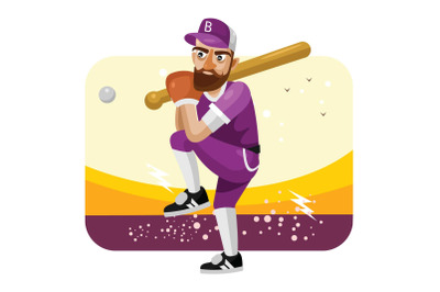 Baseball Player Vector Illustration