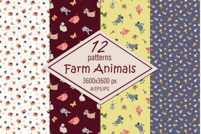 Farm digital paper /seamless patterns