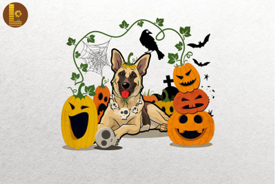 German Shepherd Pumpkin Halloween