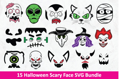 Halloween Scary Face SVG Bundle