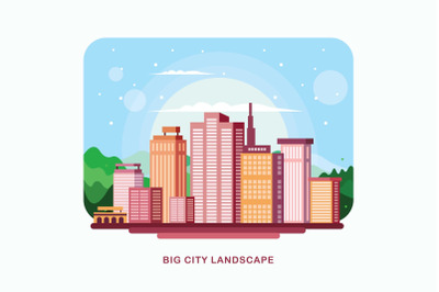 Big City Landscape Vector Illustration