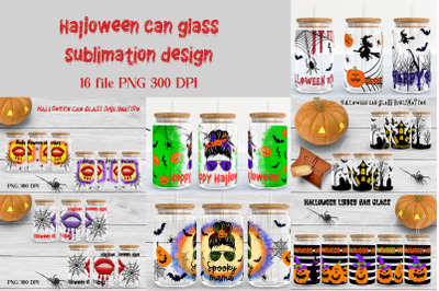 Halloween libbey can glass bundle | Halloween sublimation